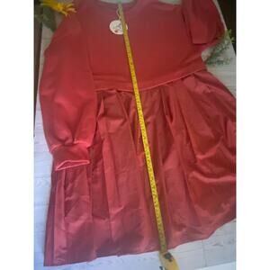 Anrabess Red Puff Sleeve Midi Dress – Size Large – NWT